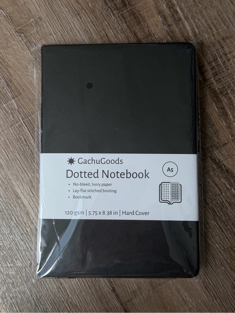 A5 Dotted Notebook - Black Hardcover